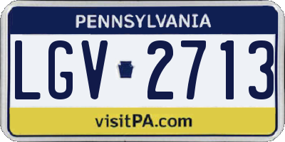 PA license plate LGV2713
