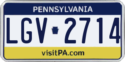 PA license plate LGV2714