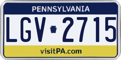 PA license plate LGV2715
