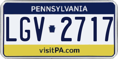 PA license plate LGV2717