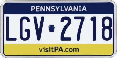 PA license plate LGV2718