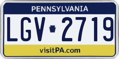 PA license plate LGV2719