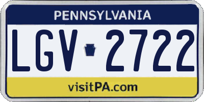 PA license plate LGV2722