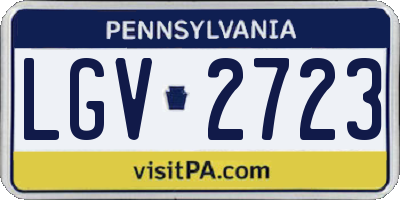 PA license plate LGV2723