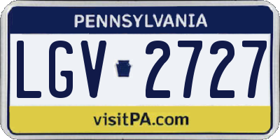 PA license plate LGV2727