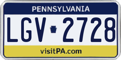 PA license plate LGV2728