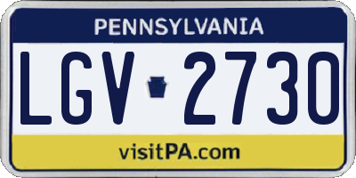 PA license plate LGV2730
