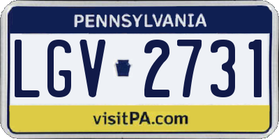 PA license plate LGV2731