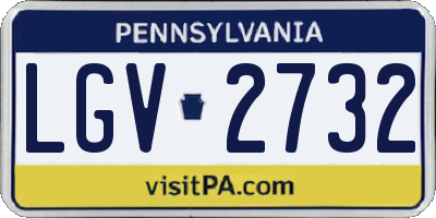 PA license plate LGV2732