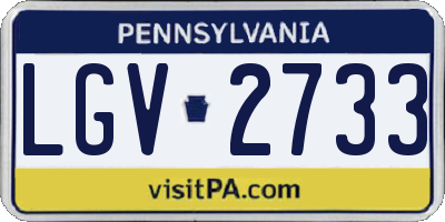 PA license plate LGV2733