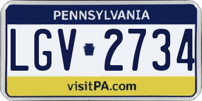 PA license plate LGV2734