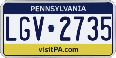 PA license plate LGV2735