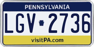 PA license plate LGV2736