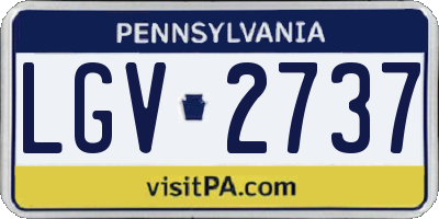 PA license plate LGV2737