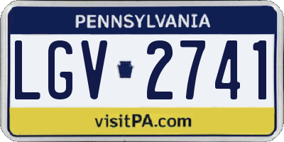 PA license plate LGV2741