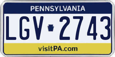 PA license plate LGV2743