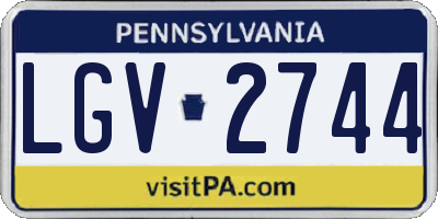 PA license plate LGV2744