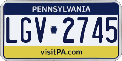 PA license plate LGV2745