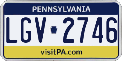PA license plate LGV2746