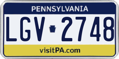 PA license plate LGV2748
