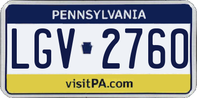 PA license plate LGV2760