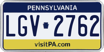 PA license plate LGV2762