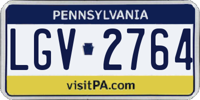PA license plate LGV2764
