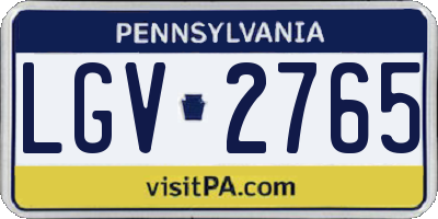 PA license plate LGV2765