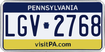 PA license plate LGV2768