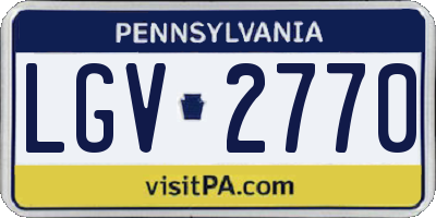 PA license plate LGV2770