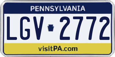 PA license plate LGV2772