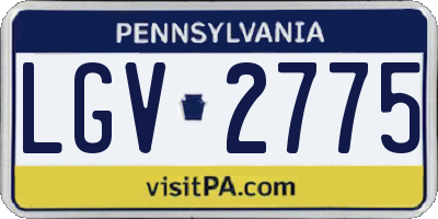 PA license plate LGV2775