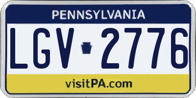 PA license plate LGV2776