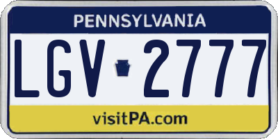 PA license plate LGV2777