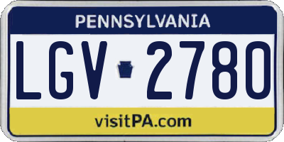 PA license plate LGV2780