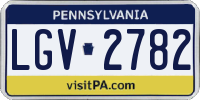PA license plate LGV2782