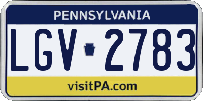 PA license plate LGV2783