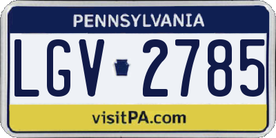PA license plate LGV2785