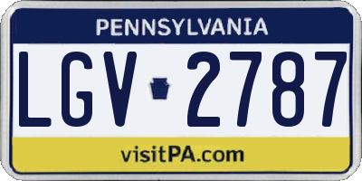 PA license plate LGV2787