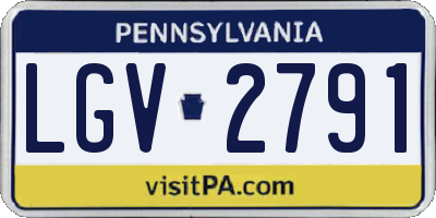 PA license plate LGV2791