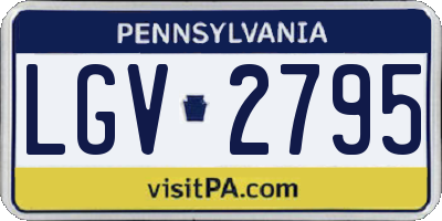 PA license plate LGV2795
