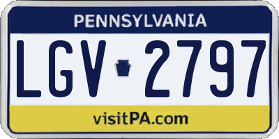 PA license plate LGV2797