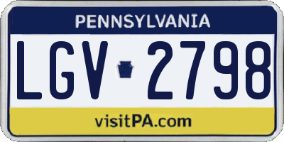 PA license plate LGV2798