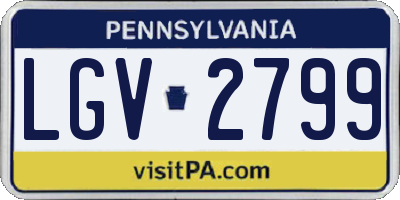 PA license plate LGV2799