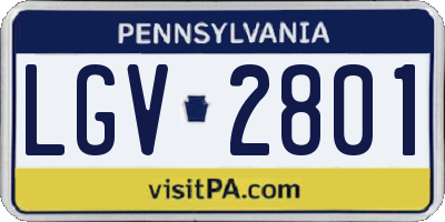 PA license plate LGV2801