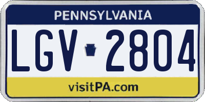 PA license plate LGV2804