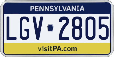 PA license plate LGV2805