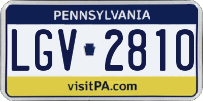 PA license plate LGV2810