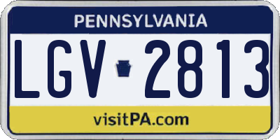 PA license plate LGV2813
