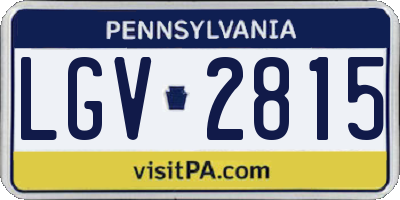 PA license plate LGV2815